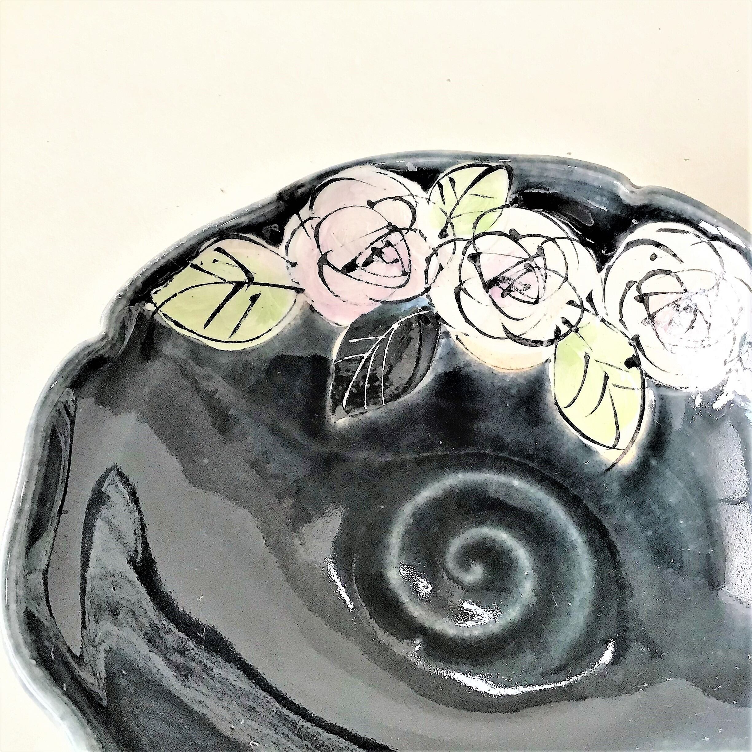 たわみ鉢 藍ばら M