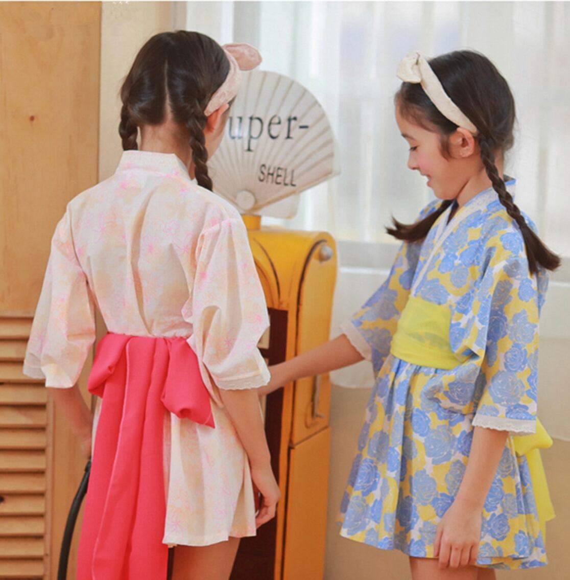 国内在庫有 90cm 送料無料 女の子 柄 模様 浴衣 着物 シンプル おしゃれ キッズ ベビー 子供 夏 お祭り ビーチ 海 プール 花火大会 La Preference