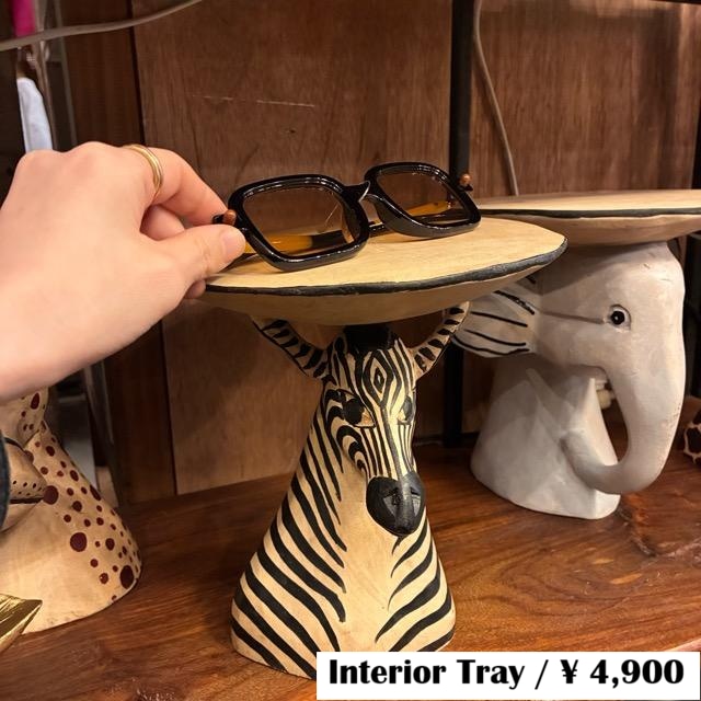 Kenya Wood animal head table Zebra　ケニア　ウッドアニマルヘッドテーブル　シマウマ　アクセサリートレイ　ディスプレイ　メガネ　インテリアトレイ