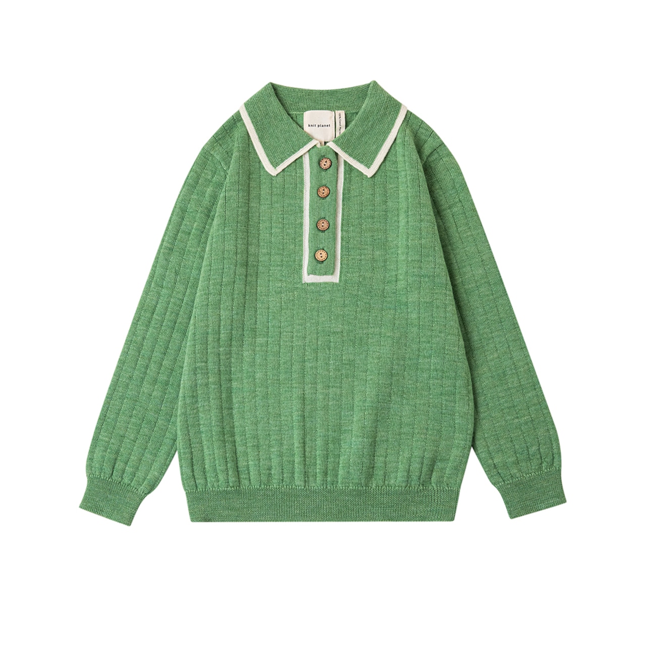Knit Planet / Ribbing Blouse / GREEN