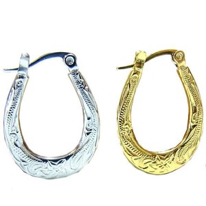 Hawaiian jewelry Oval Earrings  (ges8141)