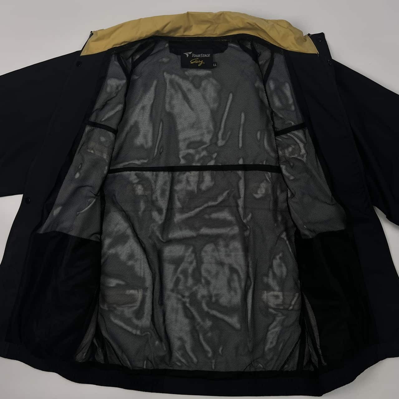 2WAY TOURSTAGE ツアーステージ 裏メッシュ フルジップ 長袖&半袖 ナイロン ジャケット ジャンパー LL/ブラック メンズ ゴルフ