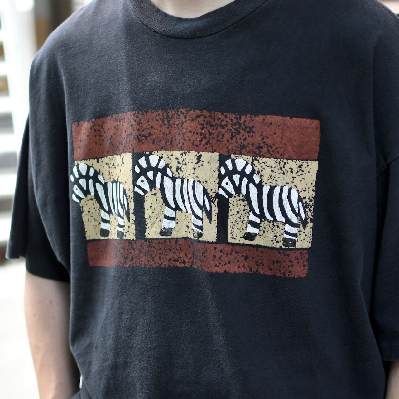 90's zebra zebra zebra print tee