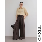 Deep Drape Tuck Wide Pants