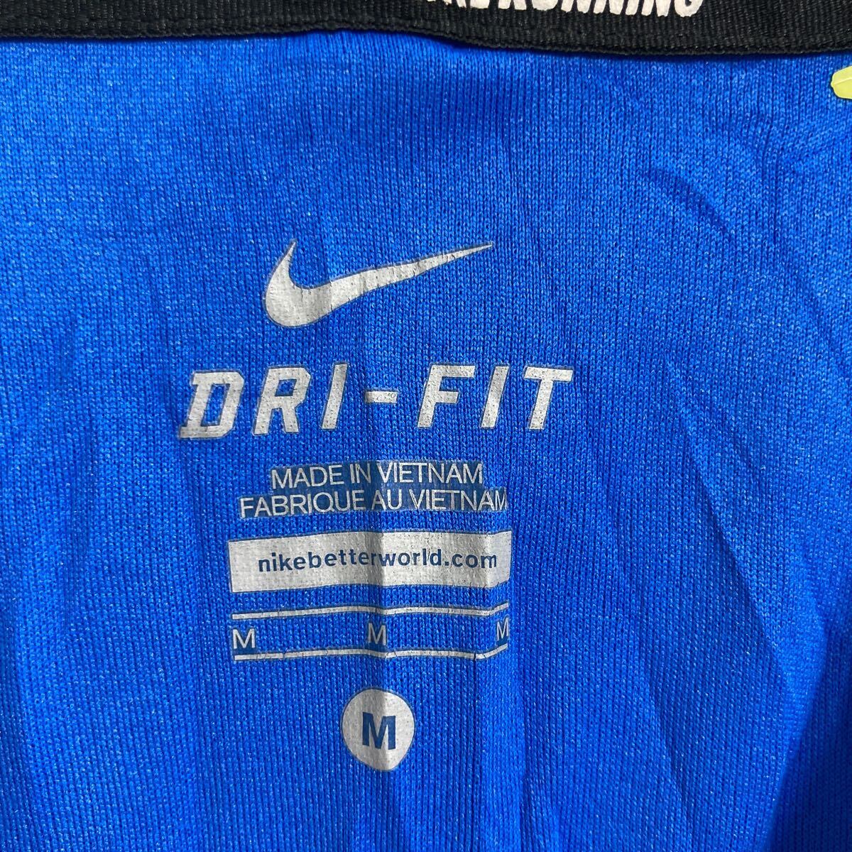 NIKE 半袖 ロゴTシャツ M ブルー ナイキ ドライフィット ワンポイント