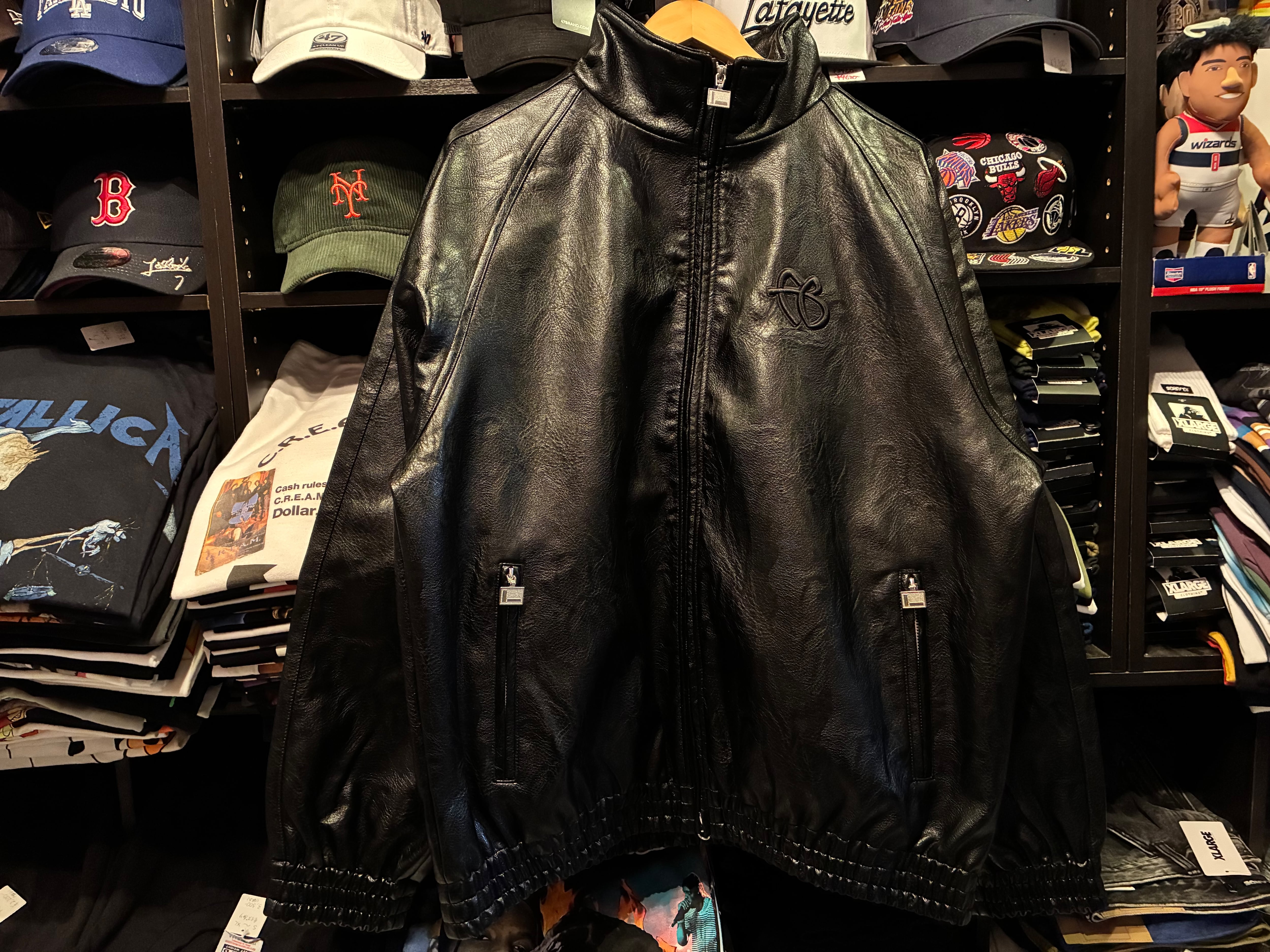 FUBU（フブ） “FAUX LEATHER TRACK JACKET” [FAM-52300 Black] | FANTASTIC