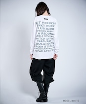 COOLAメッセージプリントルーズロングスリーブTシャツ (WHITE) CQ-47010