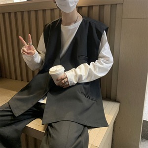 モノトーンシンプルベスト bt0728【韓国メンズファッション】