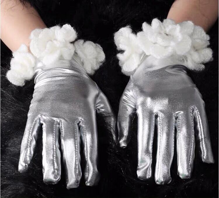 シルバー 手袋 グローブ 花柄 | LOVEYsmileSHOP