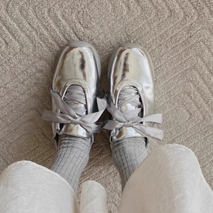 silver strap ballet sneaker