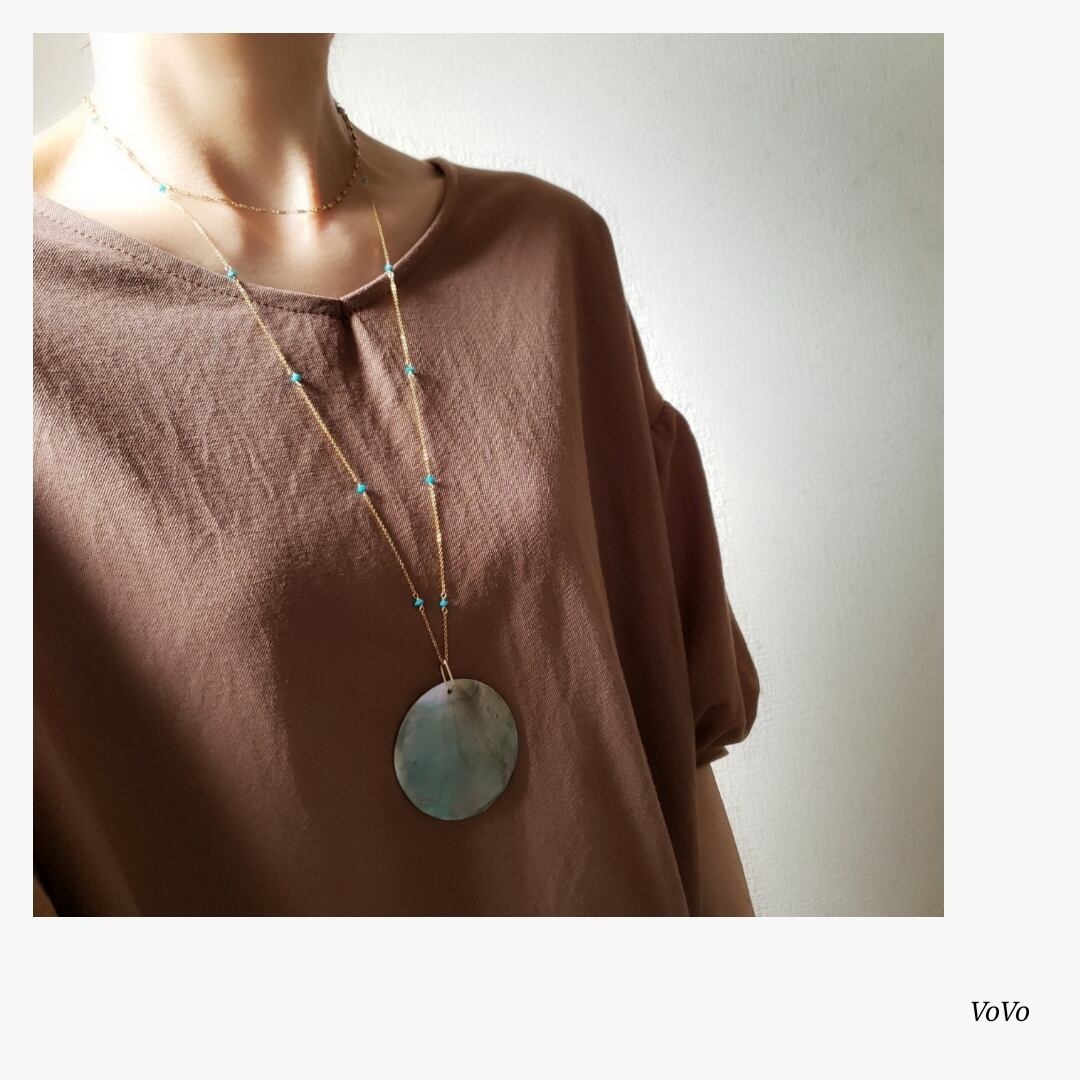 14kgf/black pearl oyster necklace(黒蝶貝ネックレス) | VoVo SHOP