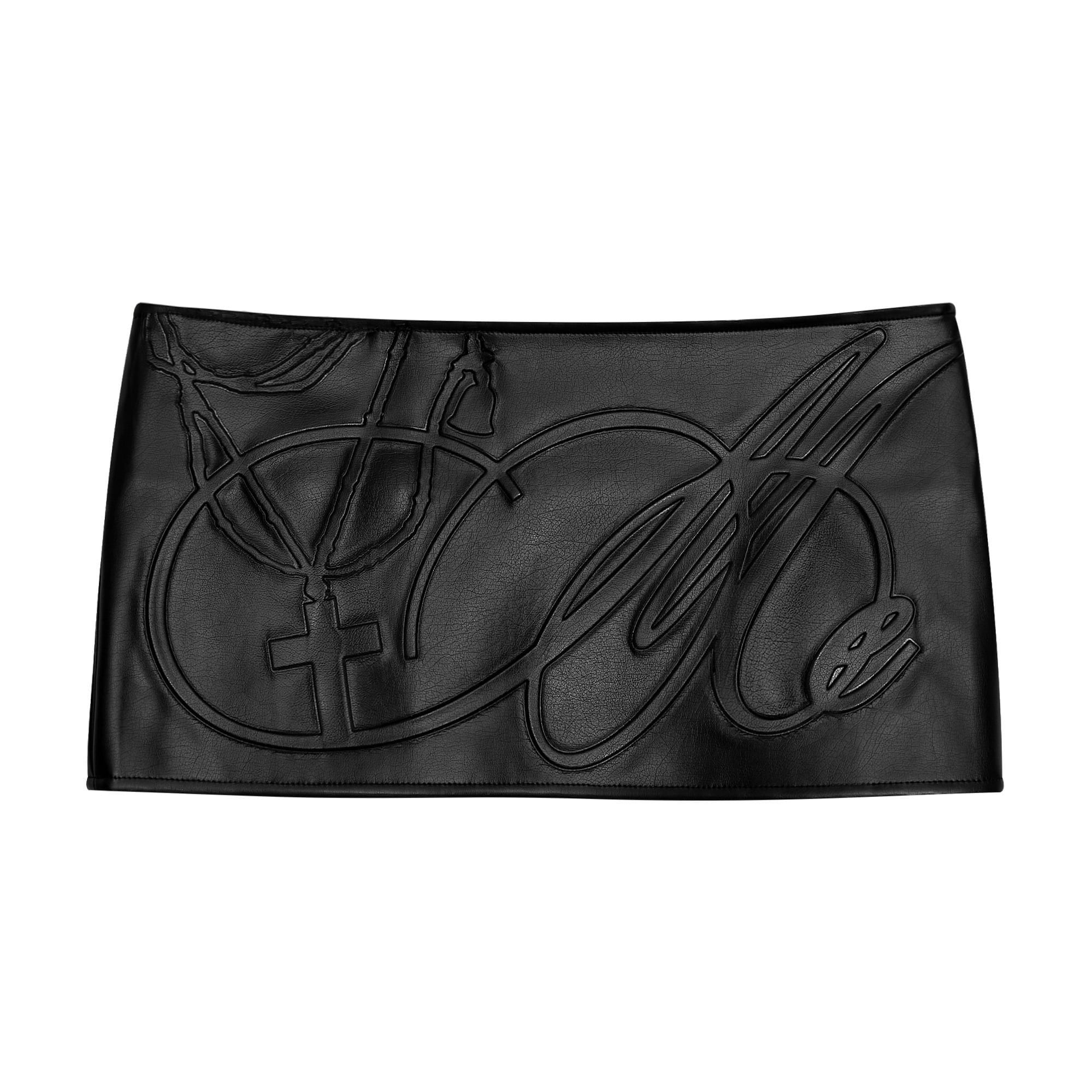 bonnae】Embossed micro pleated skirt (Black) | MINERAL