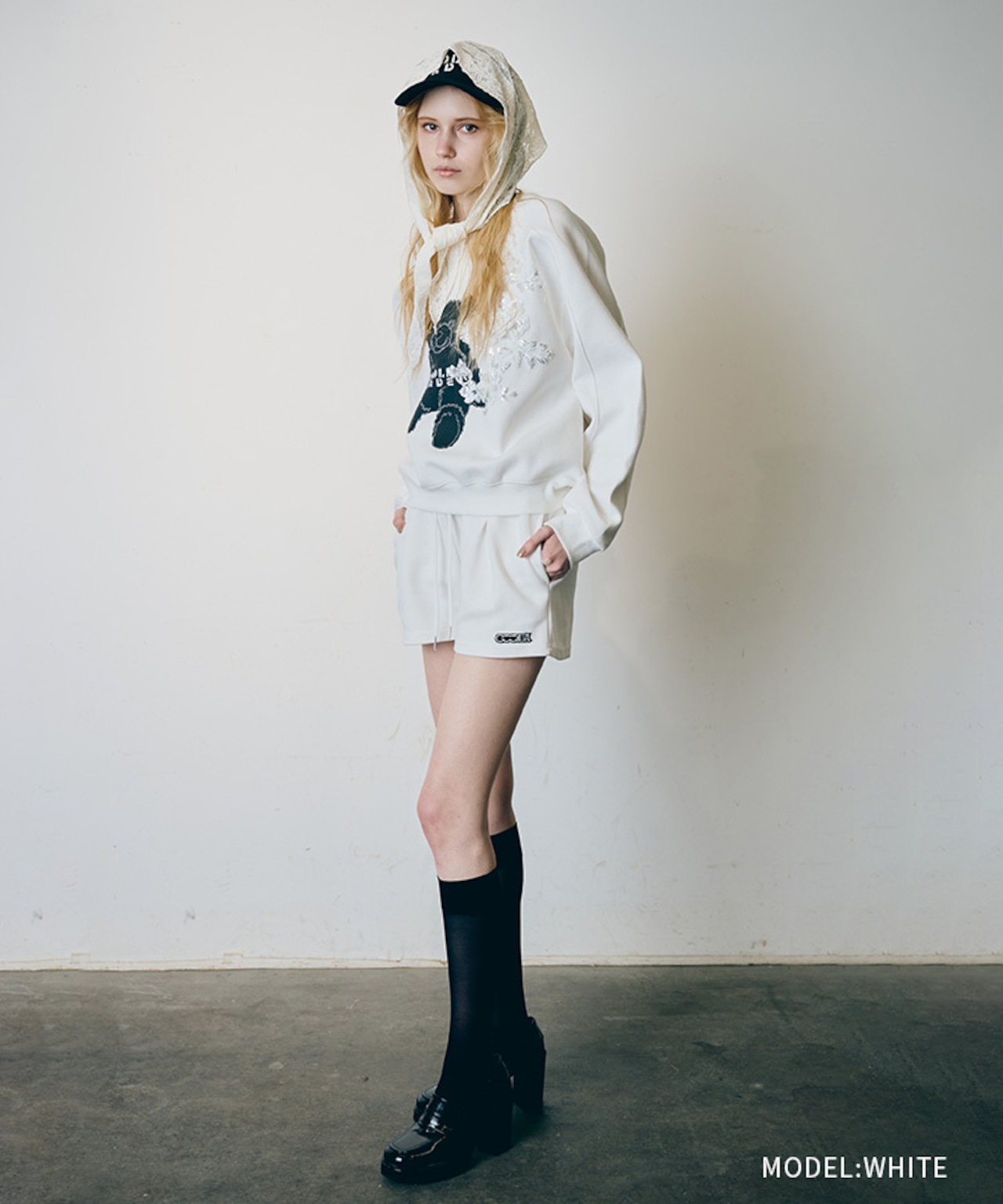 COOLAロゴスウェットショートパンツ (WHITE) CQ-48005