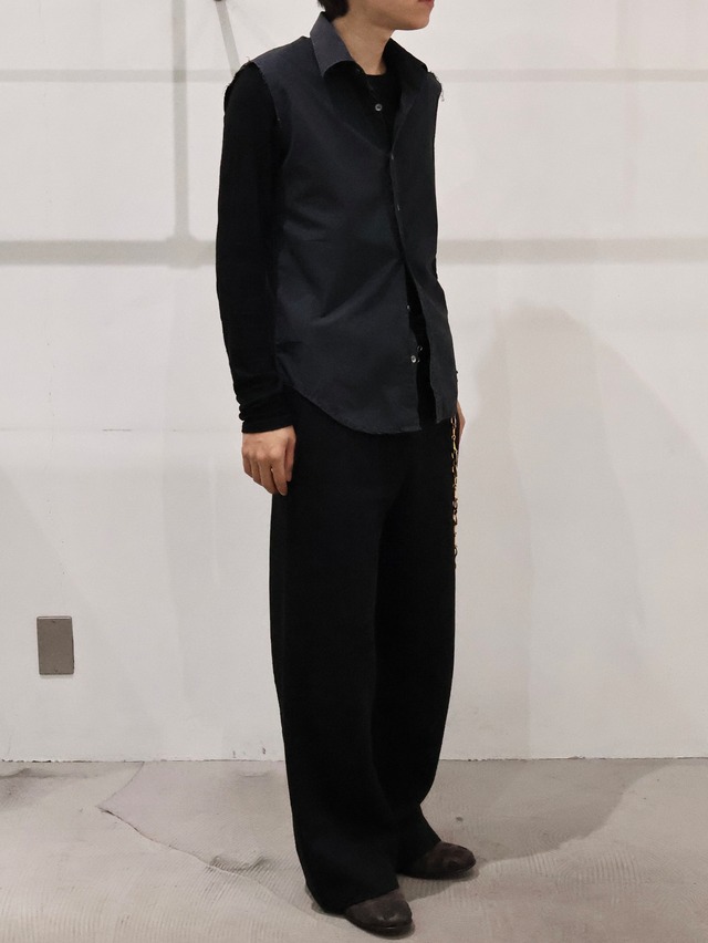 【ANN DEMEULEMEESTER】straight wool linen slacks