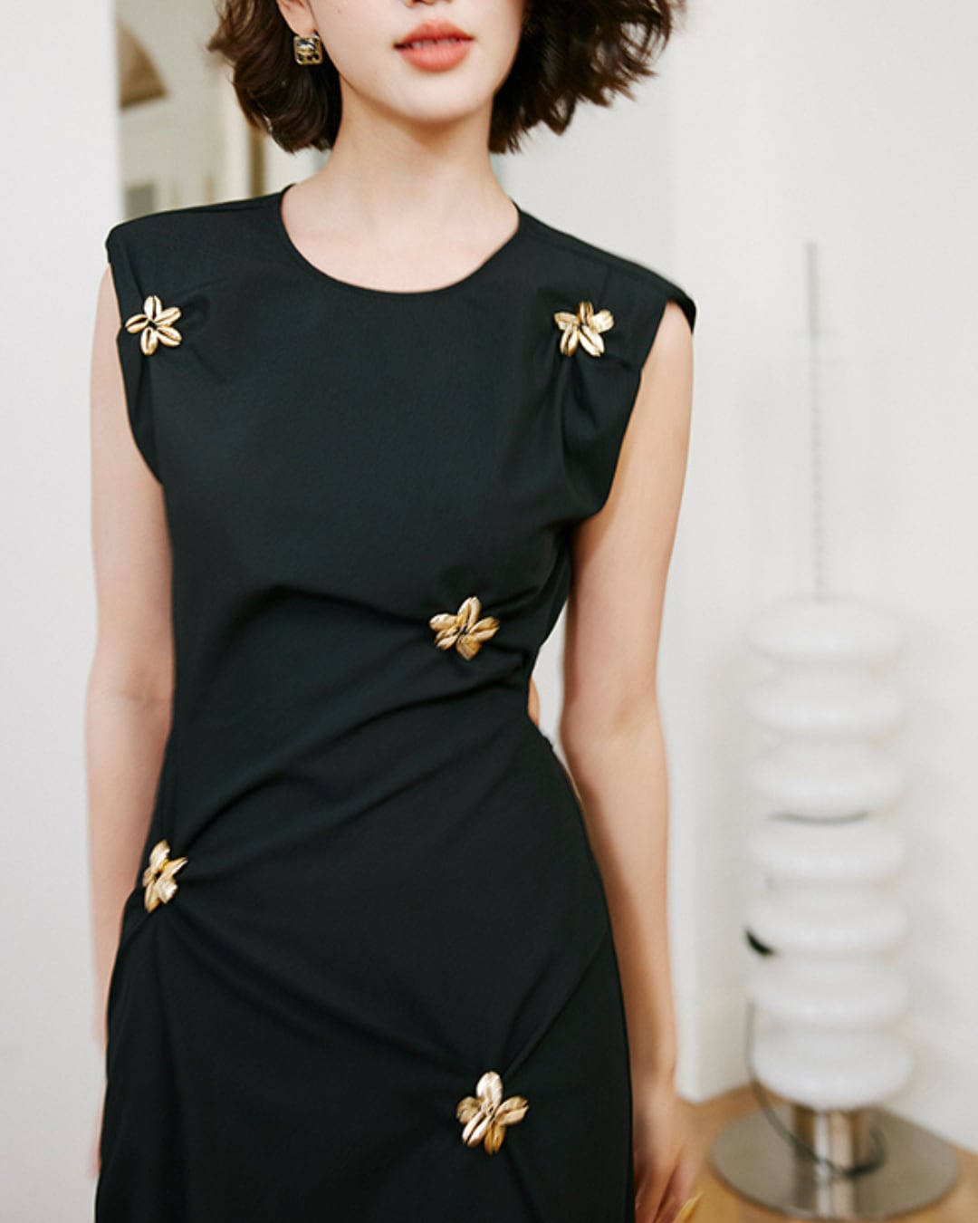 バックオープン刺繍ワンピース S24553