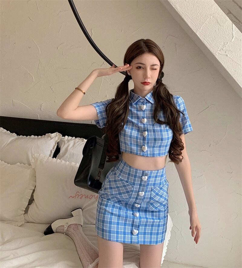 ブラックスタンダード格子柄パールボタン レトロ 真珠 ブラックストロベリース78425384533