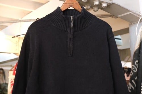 L.L.Bean black quarter-zip cotton Sweater | GARYO