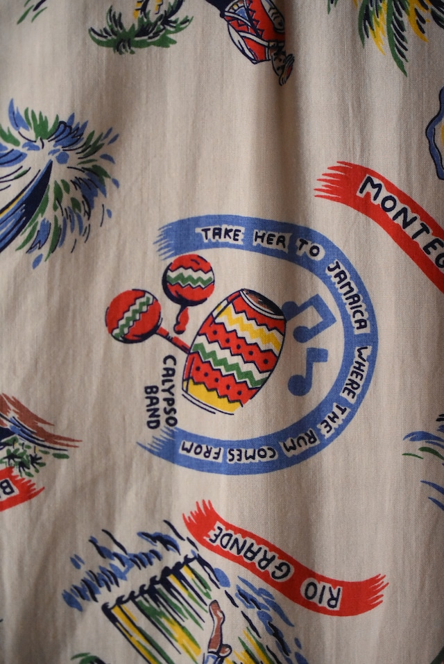 OK/50-60's "unknown" rayon hawaian shirt