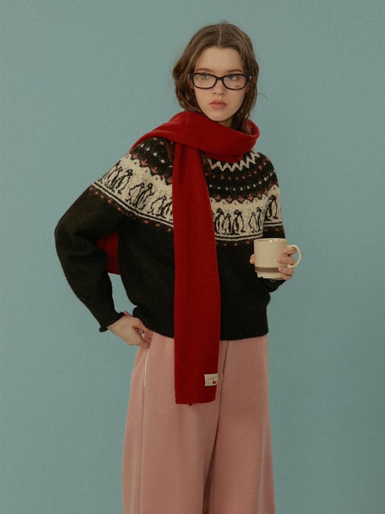 Manchot Nordic Motif Knit F0839