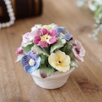 英国エインズレイ Aynsley 陶花 フラワーバスケット 陶花置物 英国雑貨 thumbnail 2
