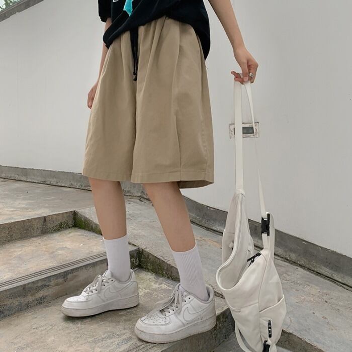 スタンダードルーズソリッド カラーオーバーオール ショーツ レトロ ブルマー ソリッドカラー ケッペル74397241423