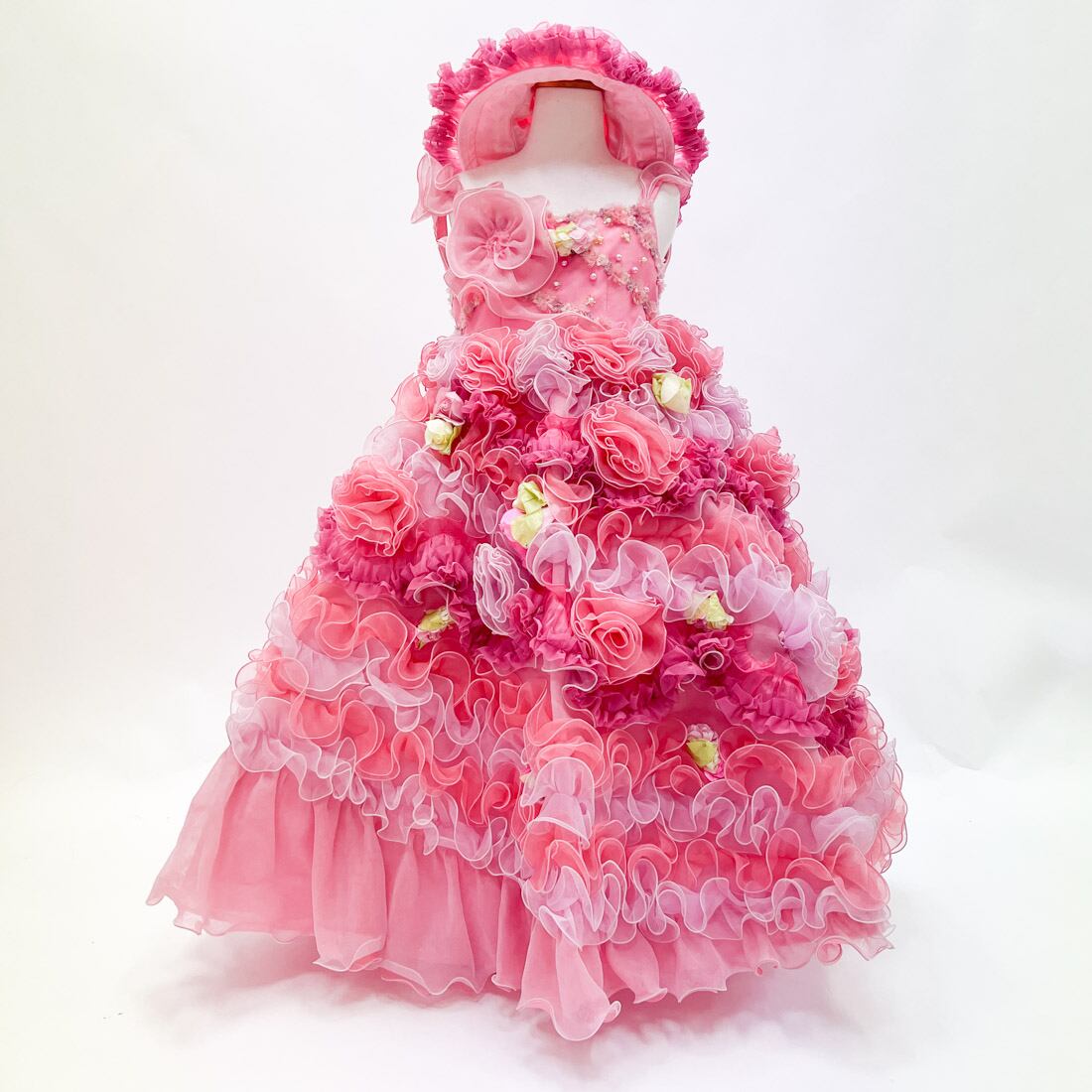 中古 キッズドレス 子供ドレス  ピンク系 サイズ3 KD-64