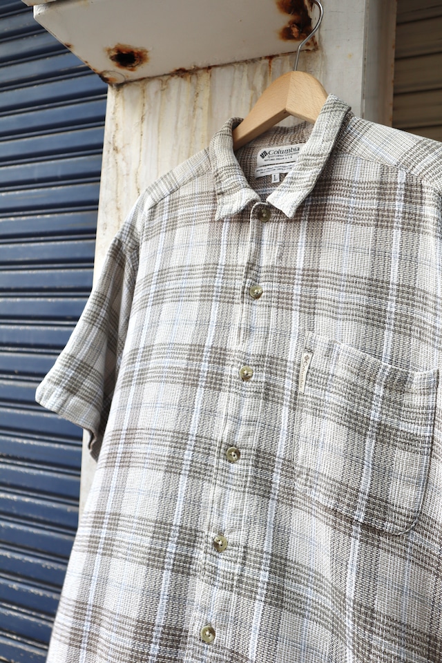 USED 00s Columbia s/s plaid shirt
