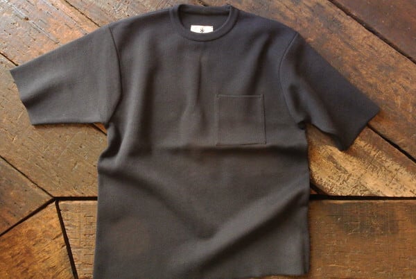 snow peak Co/Ny/Pe S/S Crew Neck Pullover Black | ～ c o u j i ～ powered by  BASE