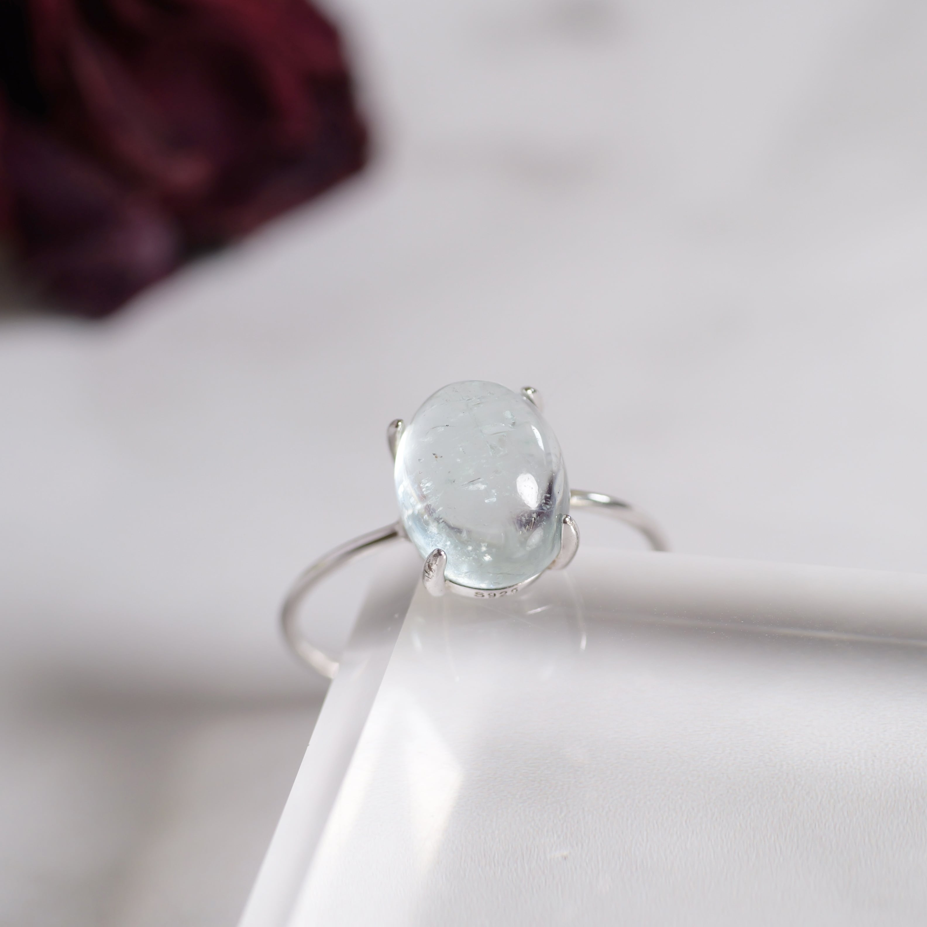 【3月の誕生石「アクアマリン」】アクアマリン オーバル リング No.2