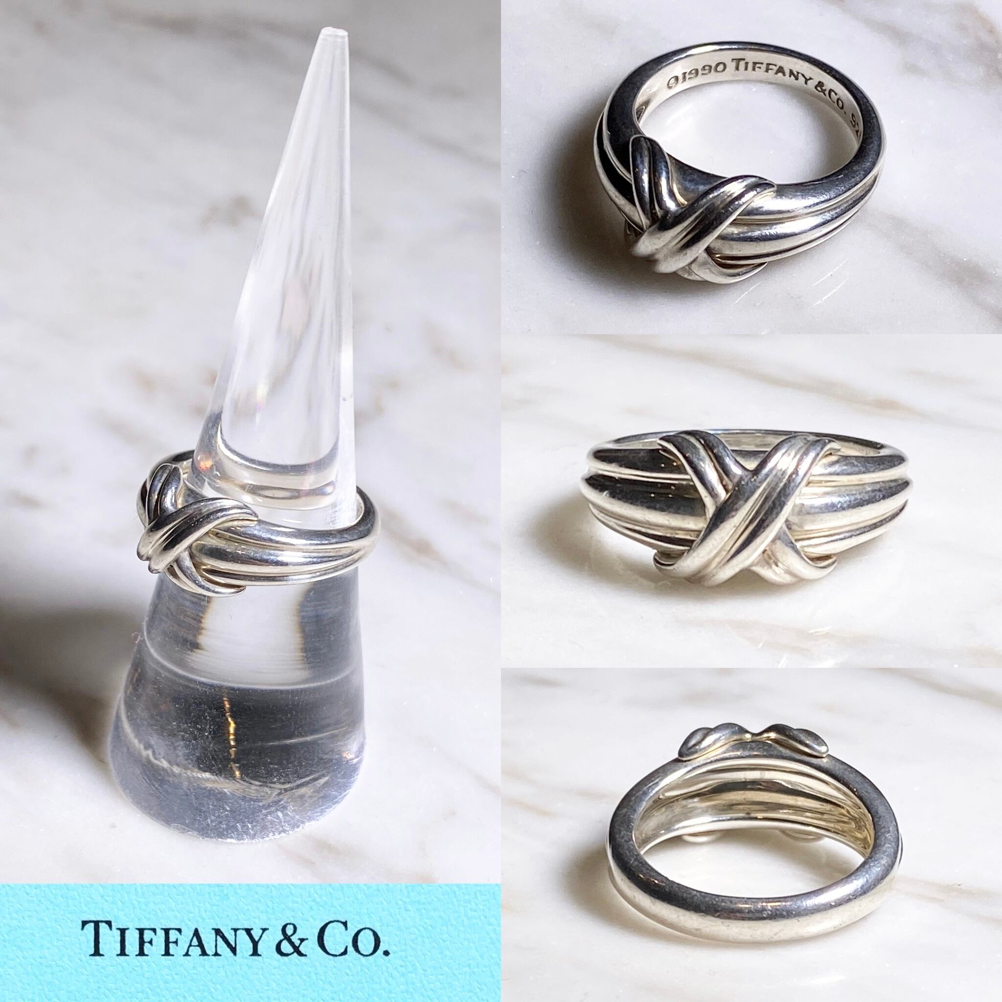 vintage 1990's TIFFANY silver ring “signature cross” | NOIR ONLINE