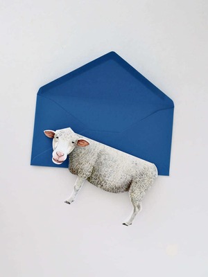 3D 立体グリーティングカード「羊」 / 3D Animal Folding Card "Sheep"