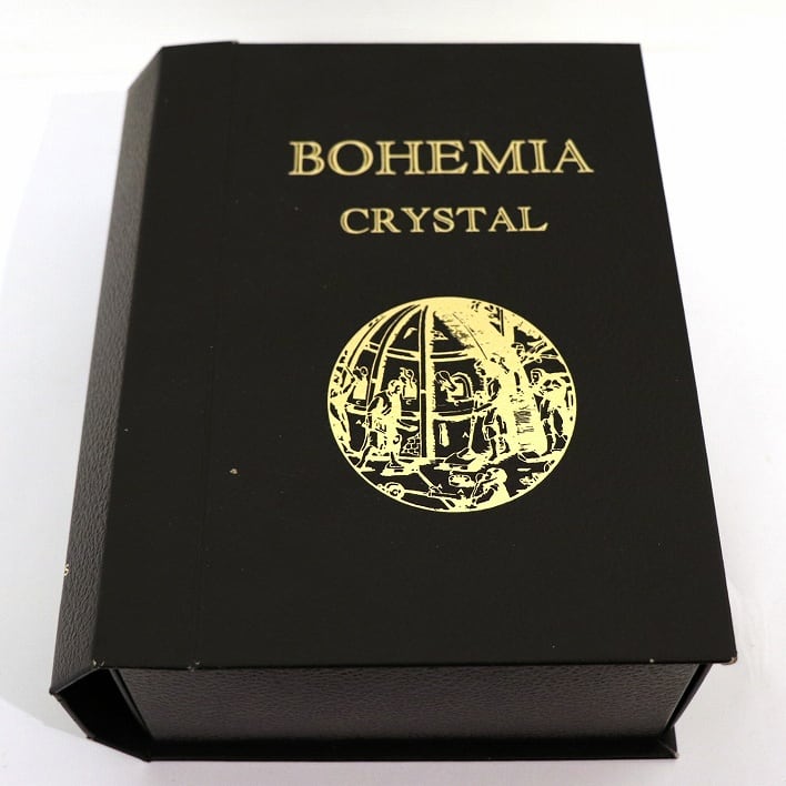 チェコスロバキア Bohemia Glass 四つ葉型クリスタルトレイ チェコ