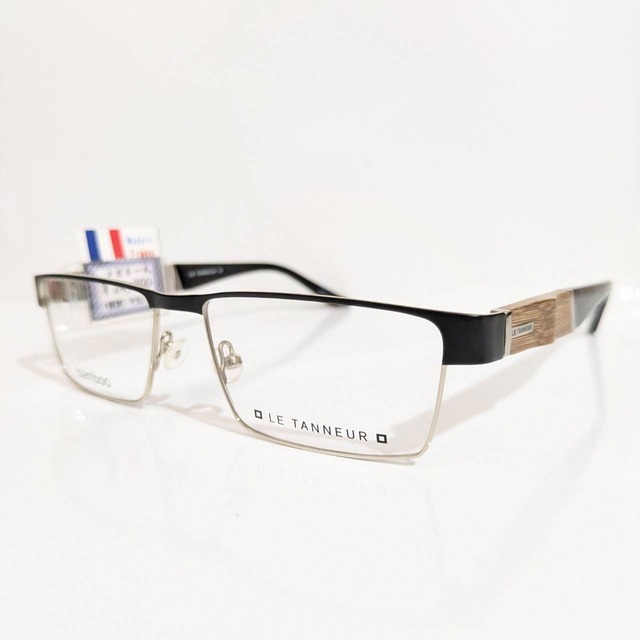 【LE TANNEUR】スクエアメタルフレーム　シルバー・ブラック