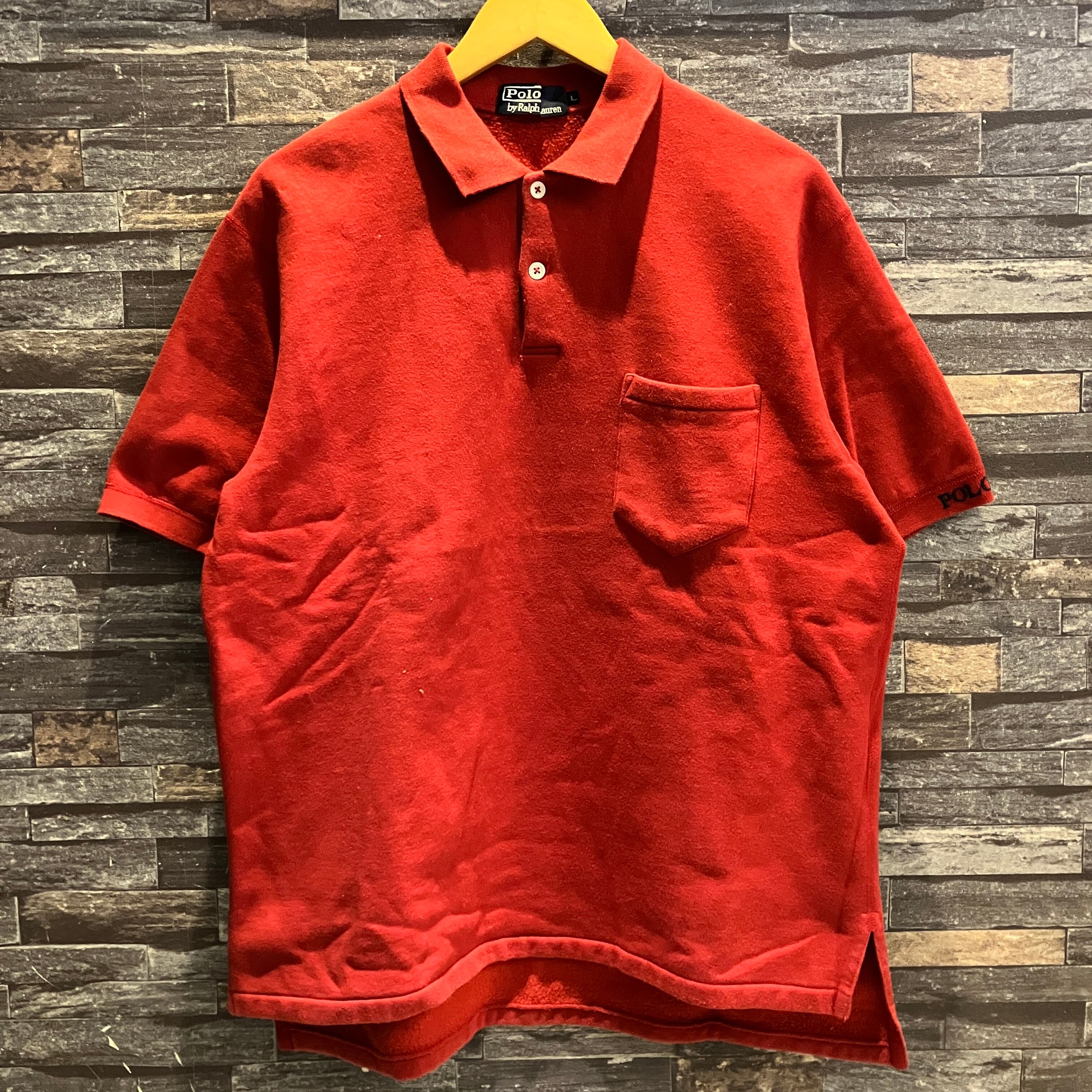 RALPH LAUREN SWEAT POLO SHIRT RED 1990'S OLD | safarionline