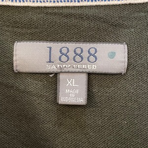 【1888 saddlebred】XL ビッグサイズ ポロシャツ ディープグリーン 無地 US古着 アメリカ古着
