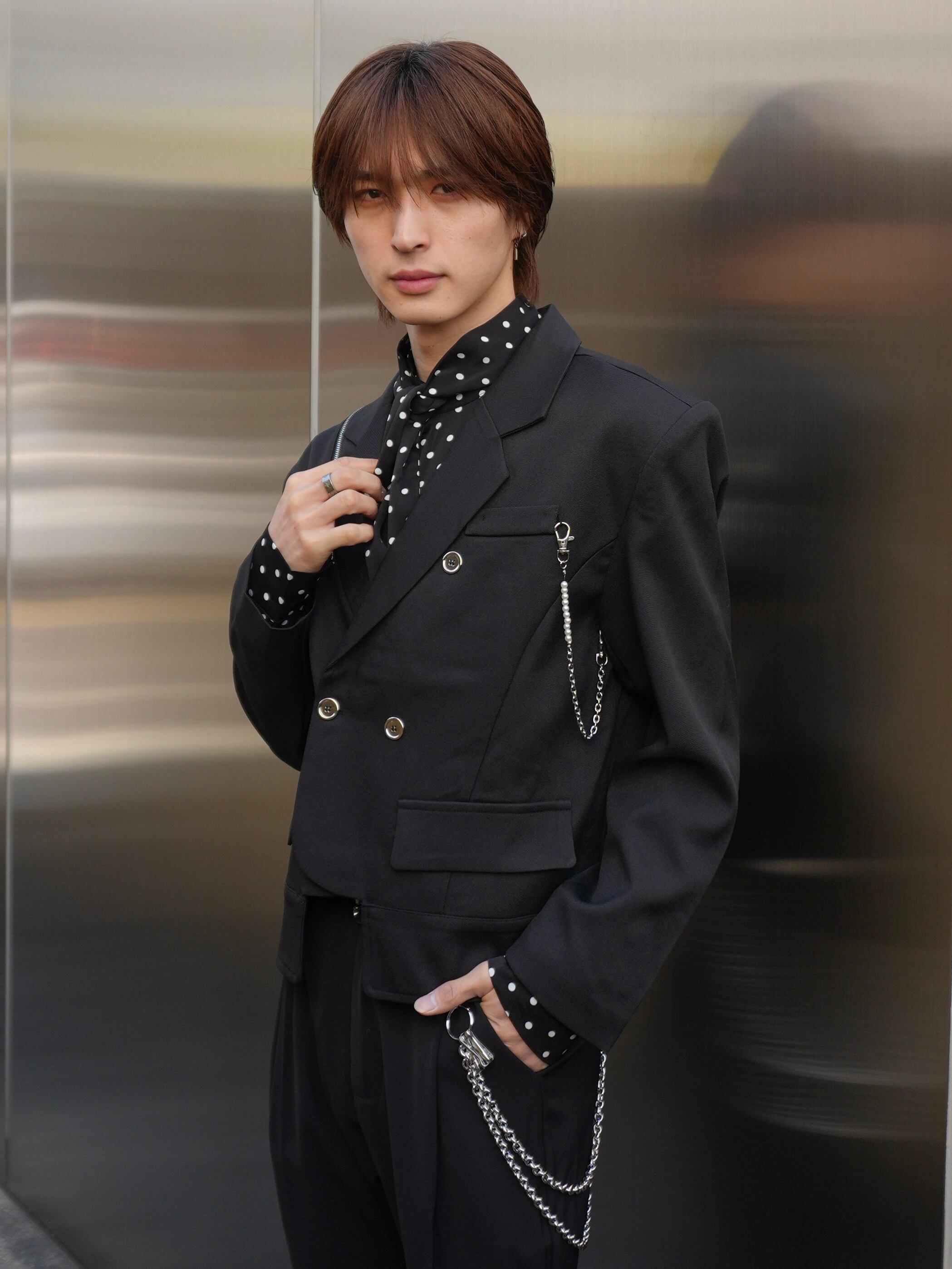 ALUDE SELECT】chain short jacket （2color） | 【ALUDE】韓国メンズ