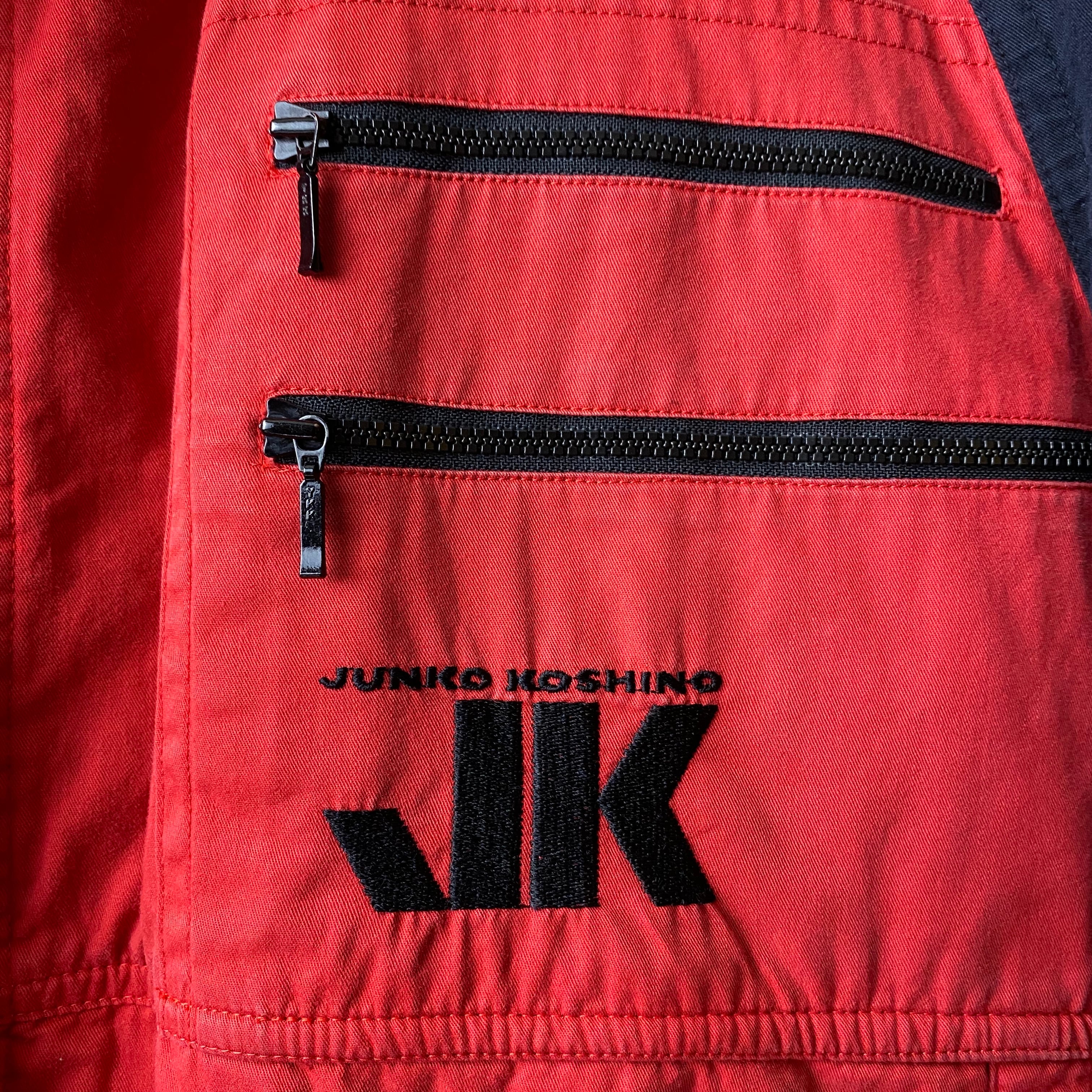 MR.JUNKO back logo embroidery bicolor blouson | NOIR ONLINE