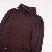 アンゴラ混 Mademoiselle NON NON マドモアゼルノンノン タートルネック ネップ ニット セーター L/ブラウン系 レディース