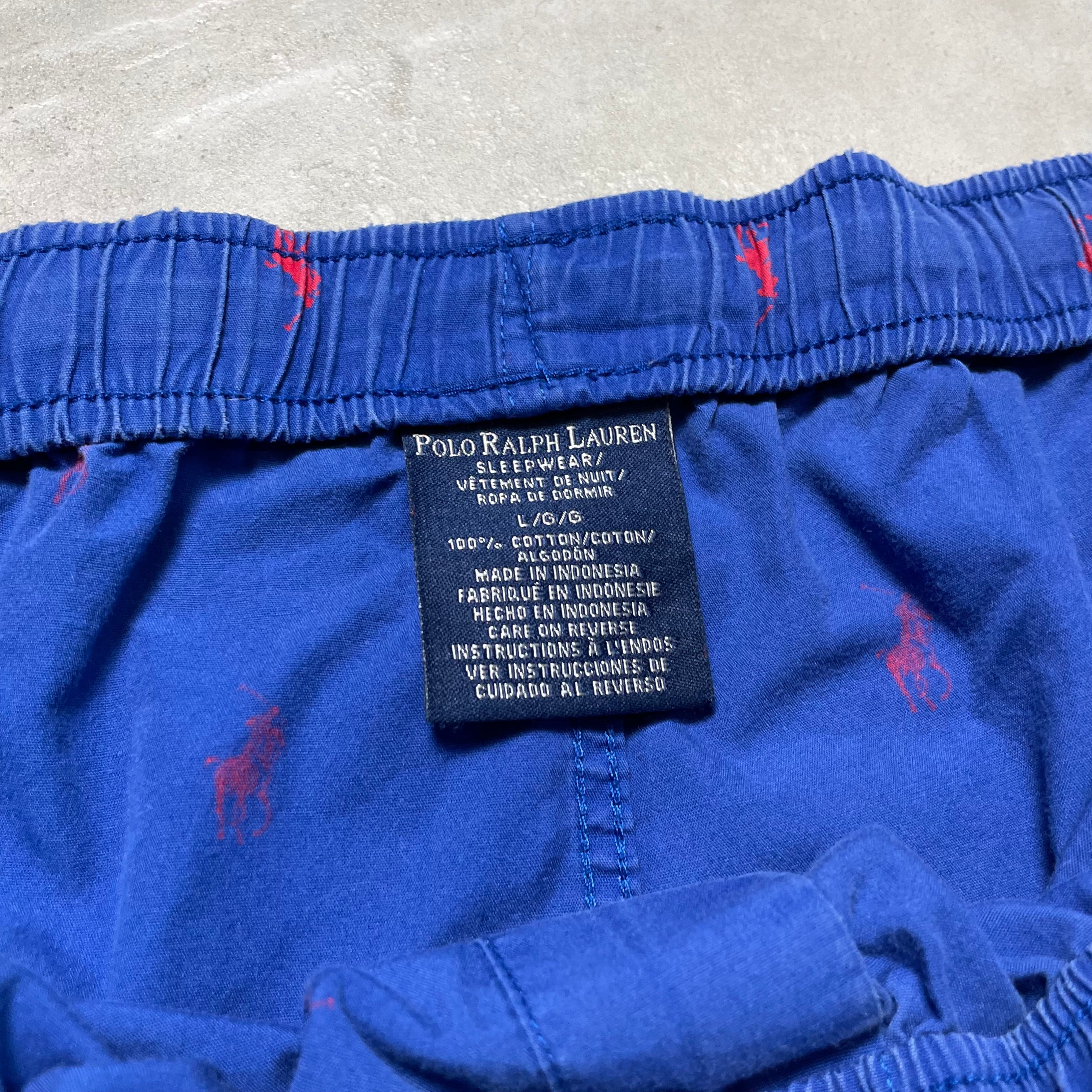 即決！PoloRalphLauren 総柄PONNY ショートパンツ BLUE W32