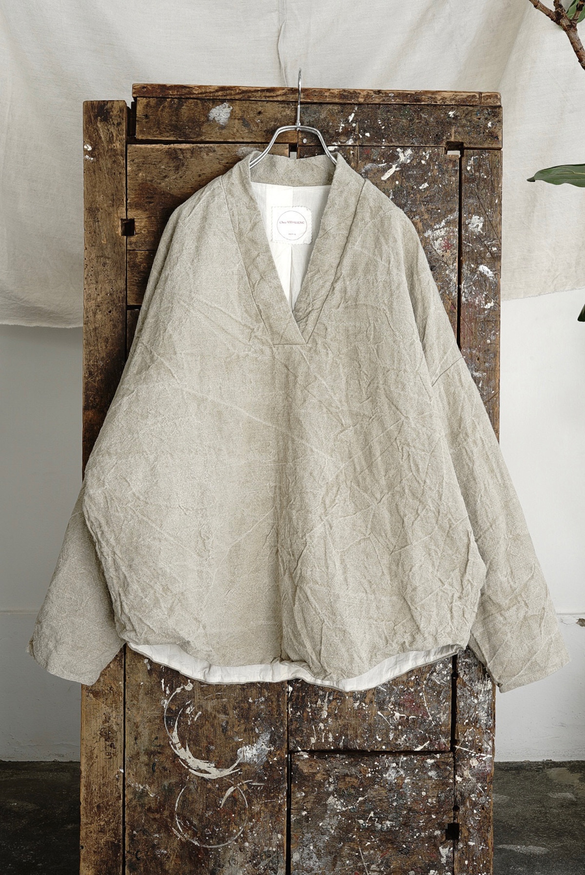 CHEZ VIDALENC - SHIRT AXL ＋ YUSU (HEAVY LINEN) | Brownie