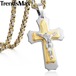 【送料無料】 メンズ ネックレス イエス クロス ペンダント ゴールド シルバー ステンレス ボックス チェーン 20000362