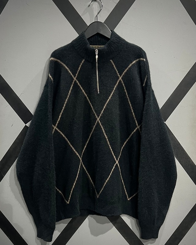 【X VINTAGE】"Possumdown" Possum Blend Half Zip Knit