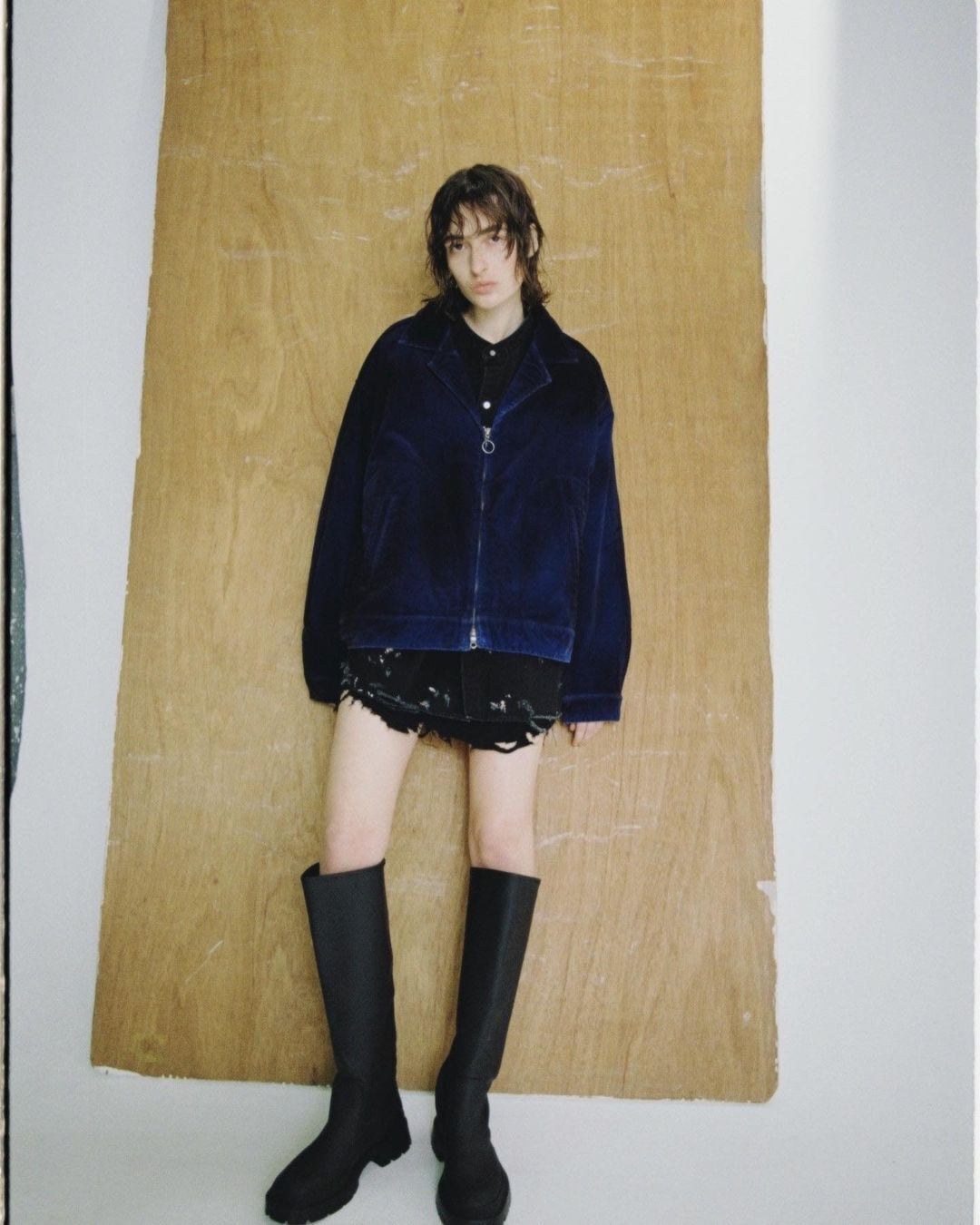 ANCELLM C/VELVET ZIPUP JACKET (NAVY) ANC-JK25 | IAAAM ONLINE STORE