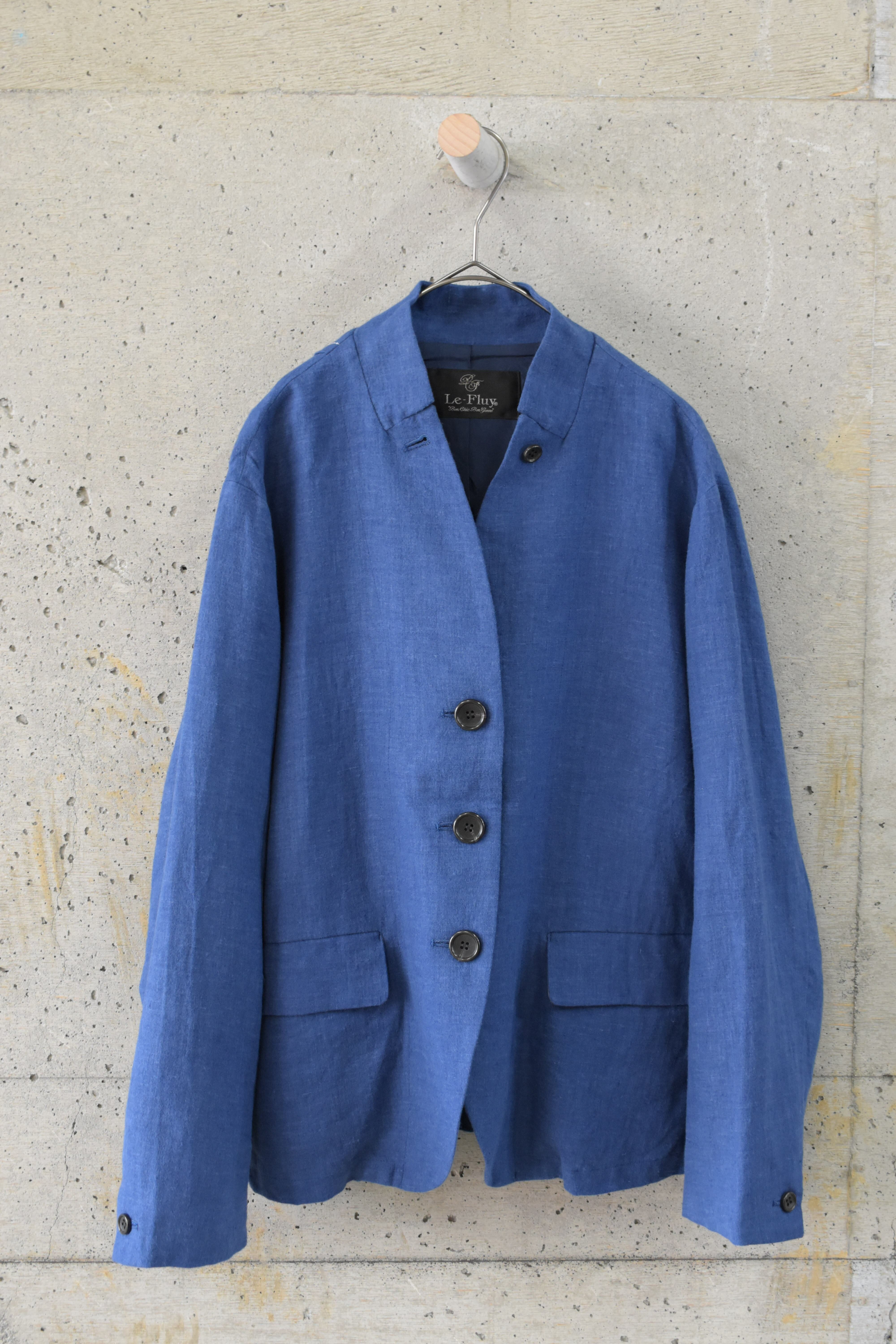 Blue jacket with stripe detail on the back