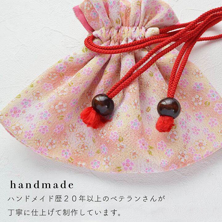 即納】七五三 巾着 ちりめん バッグ BAG 小花 うさぎ 桜 さくら柄