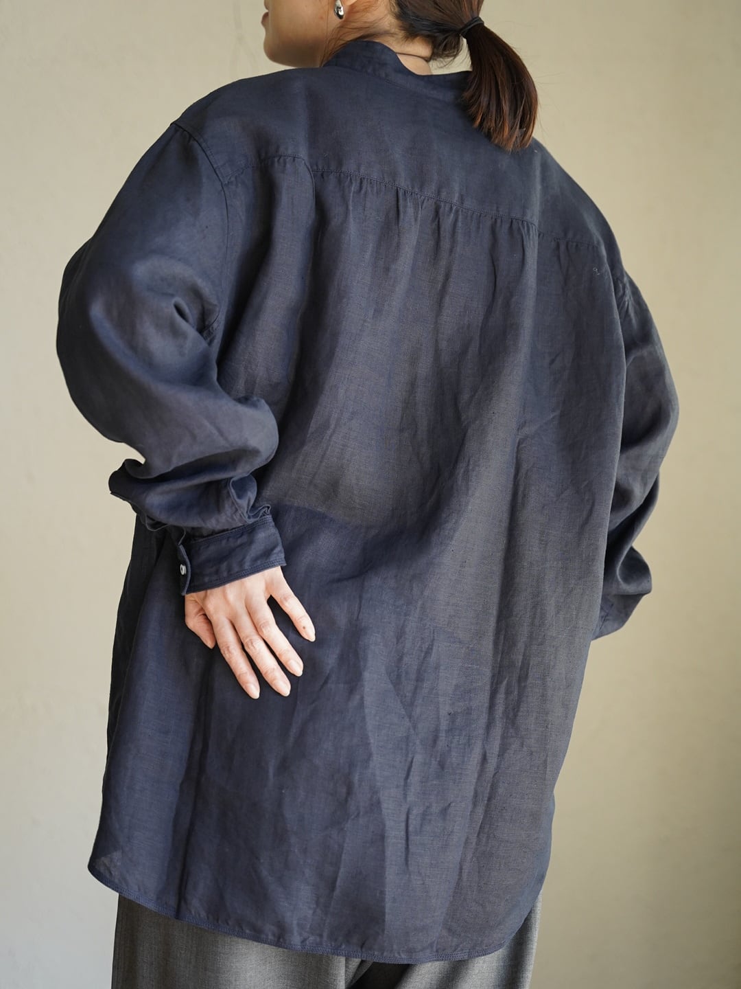 MITTAN OP-13DC ラミーシルクワンピース（草木濃染） 胡桃(濃