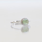 マスカットグリーン翡翠リング K10WG clear green jade diamond A貨翡翠 jd_rg2048