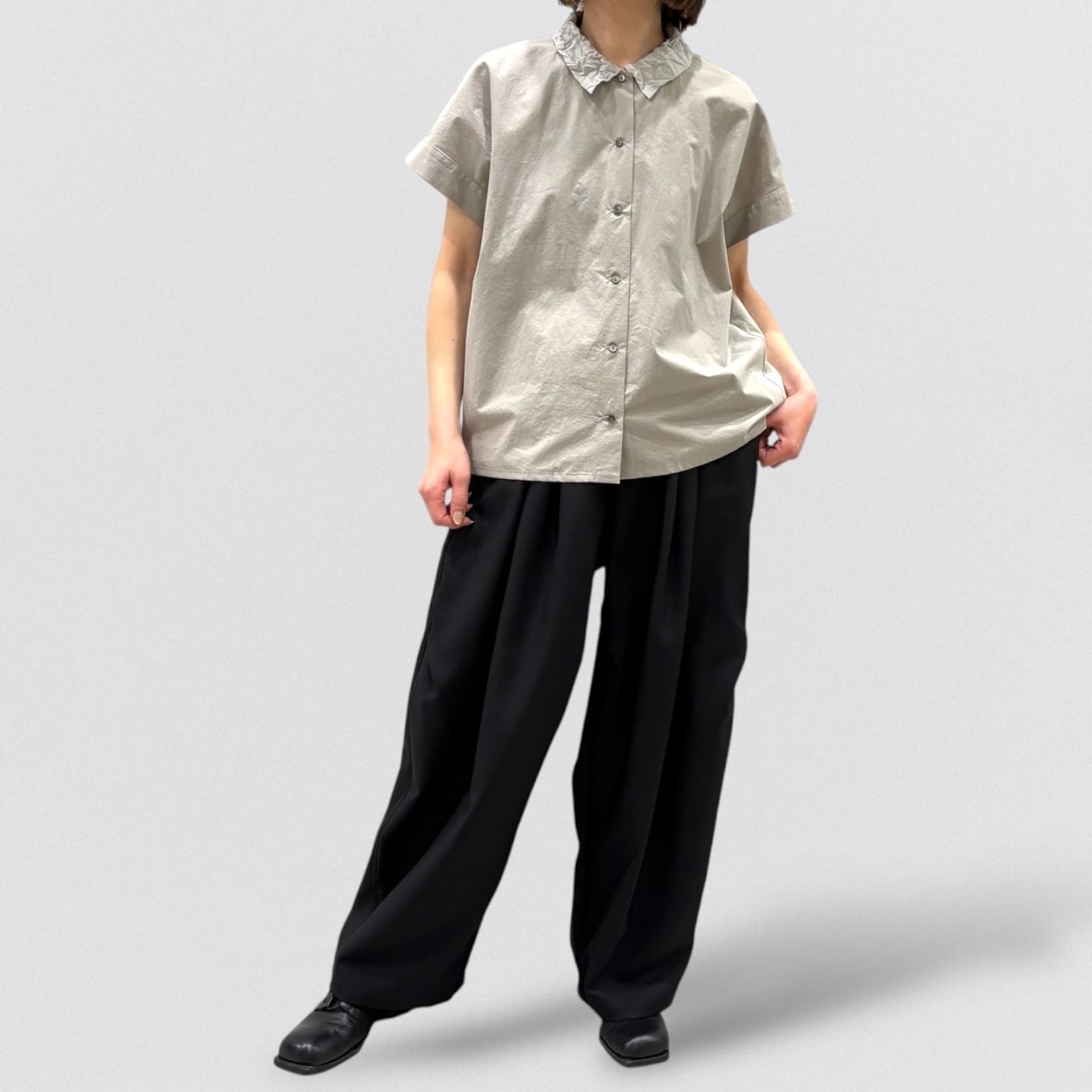 mizuiro ind washer collar wide shirt | CoCo Cuore