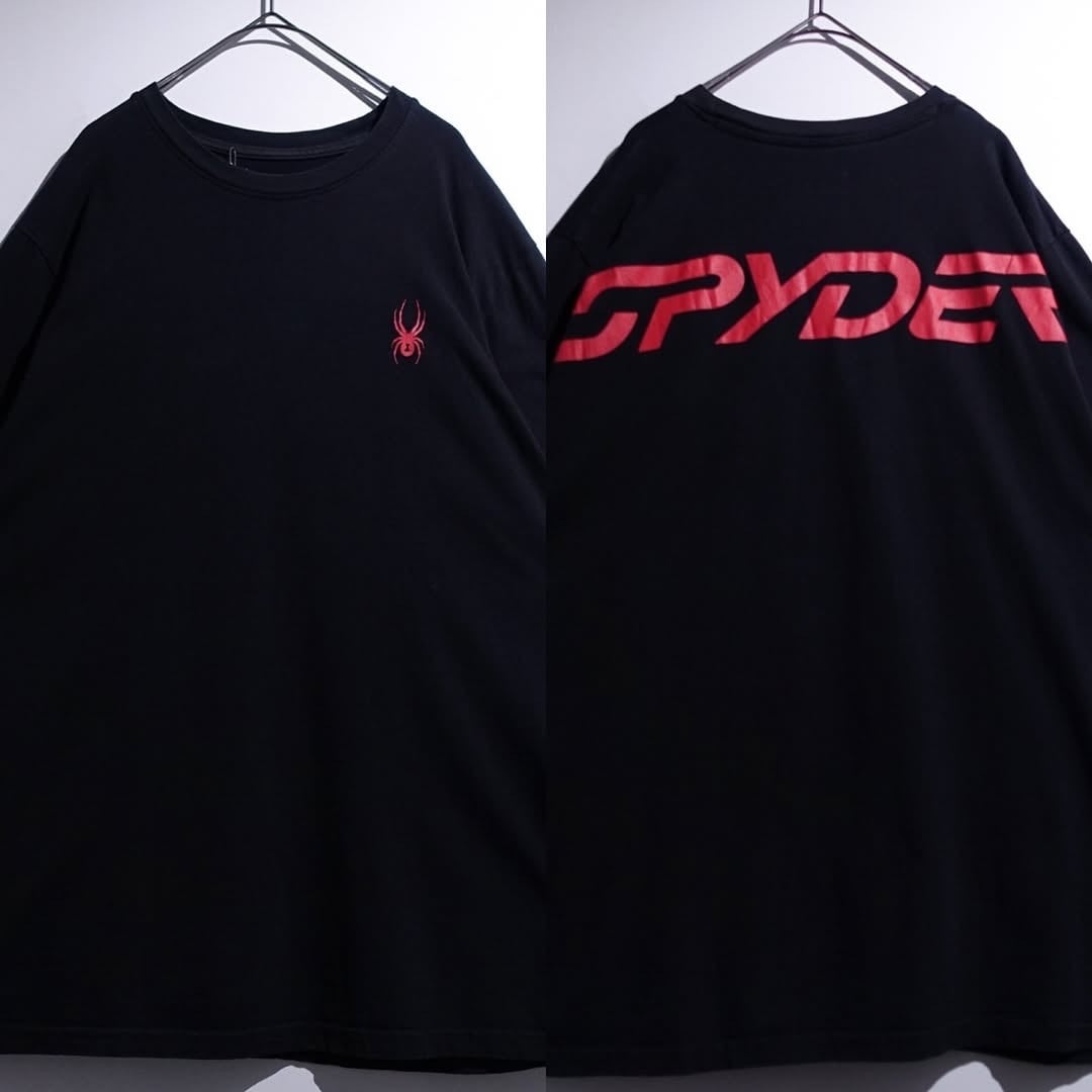 “SPYDER” Black Logo Print Design T-Shirt
