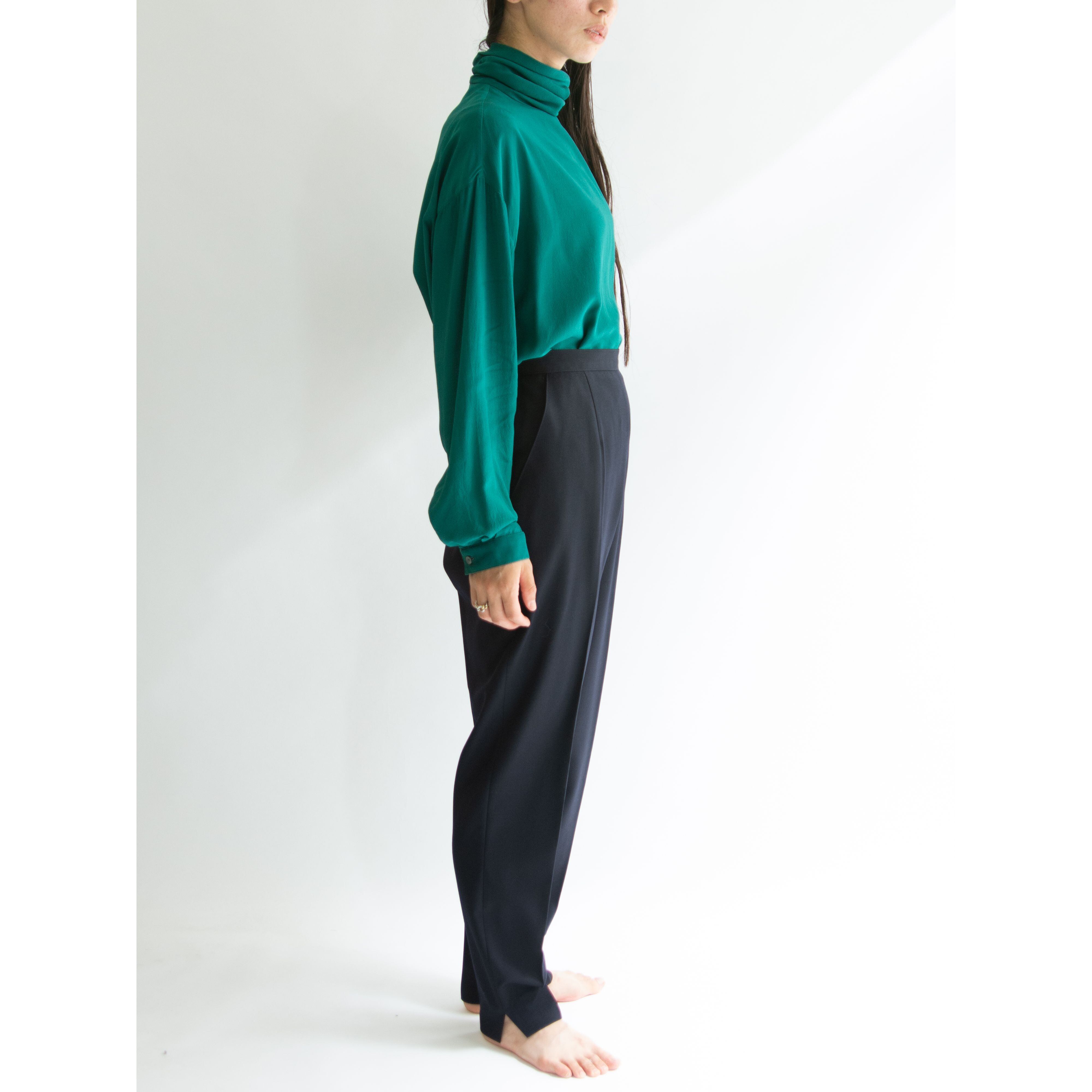 【Unknown Brand】100% Silk Oversized High-neck Blouse（オーバーサイズ ハイネックシルクブラウス）